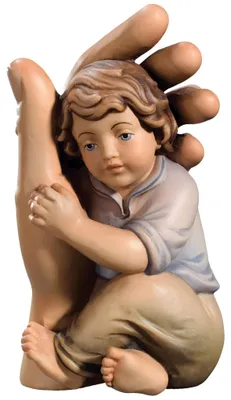 Obrázok produktu pre Anjel strážny s dieťaťom, 6 cm, ručne maľované drevo