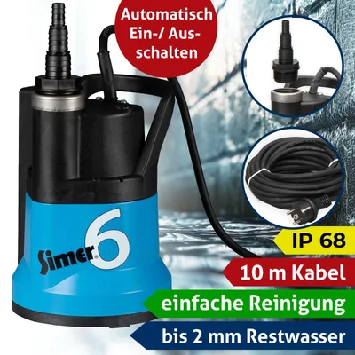 Obrázek produktu pro Jung Pumpen ponorné čerpadlo Simer 6S s automatickým spínačem