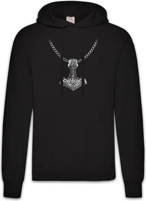 Produktbild von Urban Backwoods Thor's Hammer Necklace, Herren Hoodie, Farbe: Schwarz, Größe: 3XL