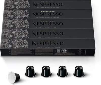Produktbild von NESPRESSO ORIGINAL Ristretto, Dunkle Röstung, Kompatibel mit ORIGINAL Kaffeemaschinen, Kapsel Set aus 50 Kaffeekapseln