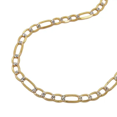 Produktbild von Kette 27mm Figaro-Panzer bicolor 14Kt GOLD 45cm bicolor 2,7mm
