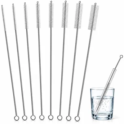 Image de Kit de brosses de nettoyage pour pailles, comprenant 8 pièces, de 30 cm de long, avec 7 diamètres différents