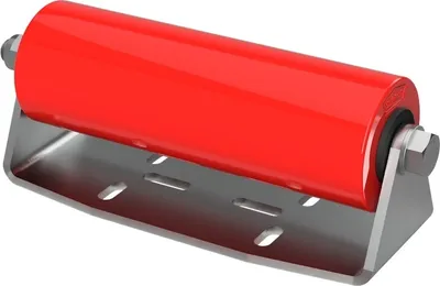 Produktbild von Polyurethan Seitenrolle mit Halter B Sliprolle Bootstrailer Sliphilfe verzinkt SUPROD, 250 mm, rot
