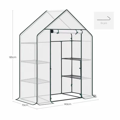 Obrázok produktu pre WOLTU Fóliový skleník Skleník biely 143x73x195 cm