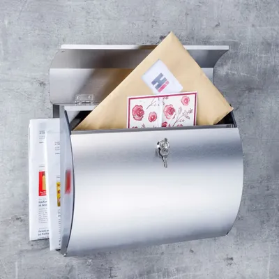Produktbild von HI Briefkasten mit Zeitungshalter 38x13,3x30,4 cm Edelstahl