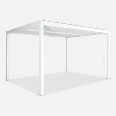 Produktbild von sweeek - Bioklimatische Pergola aus Aluminium und Stahl mit verstellbaren Lamellen 4x3m Palast - Weiß