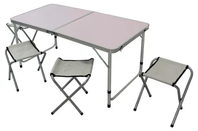 Obrázek produktu pro Sada skládacího kempingového stolu se 4 stoličkami, 120 x 60 x 36 cm