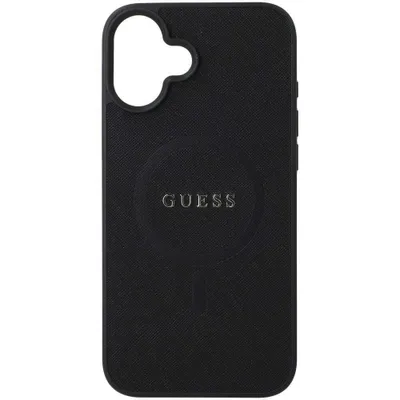 Produktbild von Guess Saffiano Classic Logo MagSafe - iPhone 16 Plus Hülle (Schwarz)