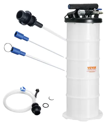 Productafbeelding van VEVOR oliepomp, 6,5 liter, handmatig/pneumatisch. Olieafzuigapparaat, 0,4–0,8 MPa. Olieverversingspomp voor auto's. Handpomp voor het afzuigen van vloeistoffen. Geschikt voor het afzuigen van motorolie, transmissieolie en remvloeistof