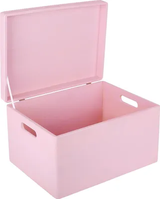Image de Creative Deco Boite de Rangement en Bois Rose 40 x 30 x 24 cm (+/-1cm)