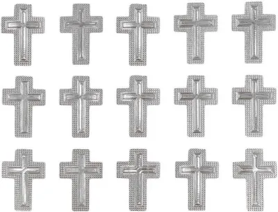 Produktbild von Oblique Unique 15 Kreuz Sticker Aufkleber Set Taufe Kommunion Konfirmation Deko - silber