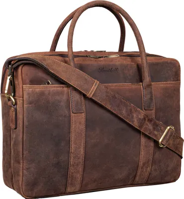 Produktbild von Benthill Laptoptasche Echt-Leder I Leder Umhängetasche für Laptop I Aktentasche für Notebook I Damen und Herren Tasche I Notebooktasche