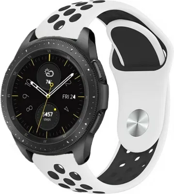 Produktbild von Strap-it Samsung Galaxy Watch 42mm Sportarmband (Weiß/Schwarz)
