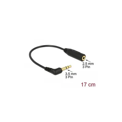 Produktbild von DeLOCK 0.17m 2.5mm/3.5mm, 3.5mm, Männlich, 2.5mm, Weiblich, 0,17 m, Schwarz