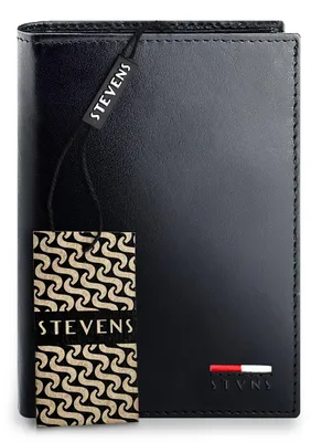 Zdjęcie produktu dla STEVENS portfel męski skóra naturalna czarny RFID 12,5x10x2 cm