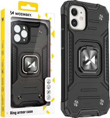 Immagine prodotto di Wozinsky Ring Armor Case Custodia ibrida blindata per Iphone 14 Plus + supporto magnetico Nero