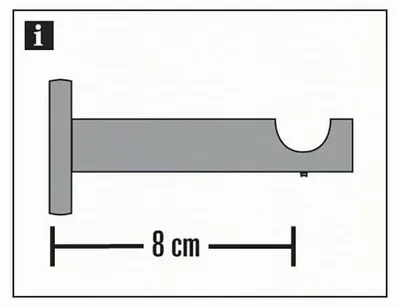 Image de Support pour tringle à rideaux GARDINIA, simple, diamètre 20 mm, noir mat