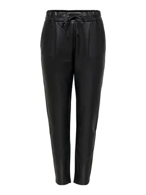 Produktbild von Only Damen Jogging-Hose OnlPoptrash Kunst-Leder High-Waist, Farbe:Schwarz, Größe:S - Länge 34