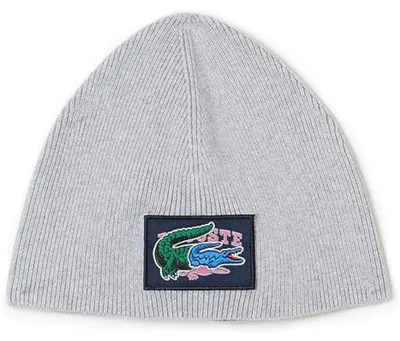Produktbild von Lacoste Kinder Beanie Mütze Grau mit Wolle S