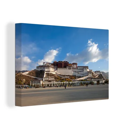 Obrázek produktu pro OneMillionCanvasses® Malba na plátně Nástěnná malba na plátně - Modrá obloha nad palácem Potala v Číně - 150x100cm