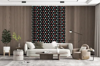 Produktbild von MuchoWow® Fototapete für Wohnzimmer oder Schlafzimmer Wandtapete Vinyl Motivtapete Jungen - Design - Dreieck - 225x350 cm - Schlafzimmer tapete