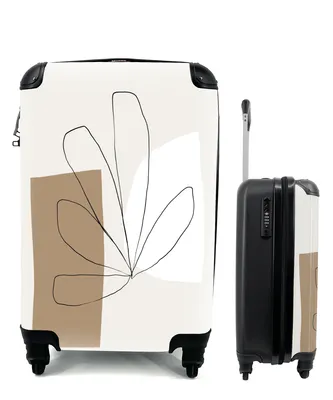 Produktbild von MuchoWow® Koffer Handgepäck Trolley Rollkoffer Kleine Reisekoffer mit 4 Rollen - Blumen - Minimalismus - Pastell - Cabin Size < 55x40x23 cm & 55x40x20 cm - Fotokoffer - Kabinenkoffer - Boardgepäck - Reise-Box - Reisekoffer - Reisegepäck - Koffer mit Bild - Trolley für Kinder