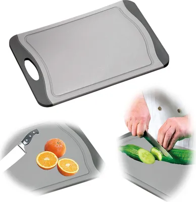 A collage of images showing a cutting board with oranges and cucumbers being prepared.