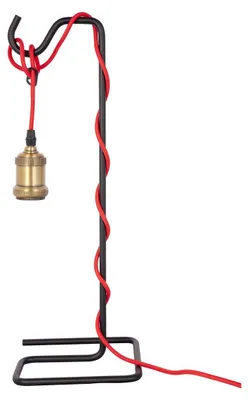 Imagen del producto de Lámpara de mesa Musium de hierro  con cable rojo visto