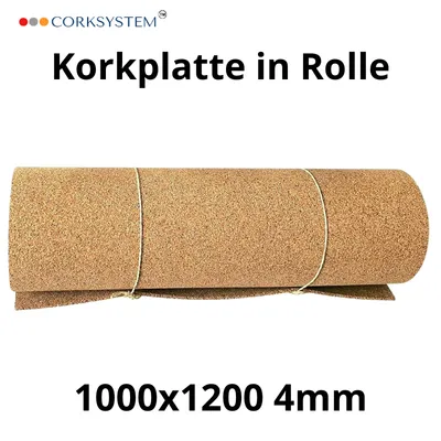 A rolled-up cork sheet with text overlays.
