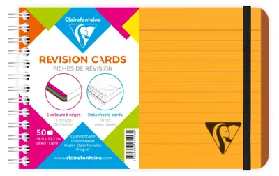 Produktbild von Clairefontaine 5x Spiralheft mit Karteikarten 152x102 verschluss Orange 328013C