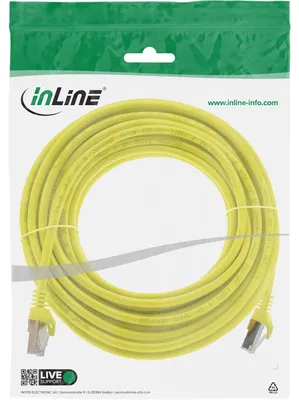 Produktbild von InLine Patchkabel, SF/UTP, Cat.5e, gelb, 10m, 10 m, Cat5e, SF/UTP (S-FTP), RJ-45, RJ-45, Gelb