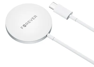 Obrázek produktu pro Magnetická bezdrátová nabíječka 15W šedá - indukční nabíječka s 1 m kabelem