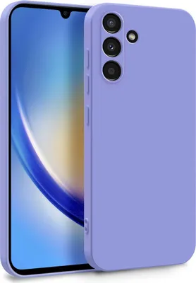 Productafbeelding van Beschermhoes voor de Samsung Galaxy A34 5G - Twee-laags telefoonhoesje van siliconen in de kleur lila