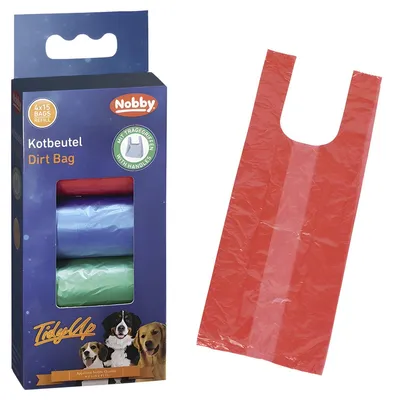 Immagine prodotto di Nobby TidyUp sacchetti per la cacca con maniglia per il trasporto 4 colori 4 rotoli da 15 sacchetti ciascuno