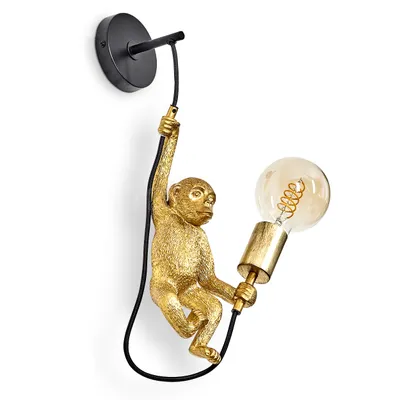 Produktbild von Villafranca »Villafranca« Wandlampe aus Metall/Kunststoff in Schwarz/Goldfarben