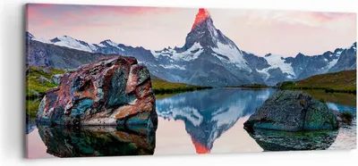 Produktbild von Bild auf Leinwand - Leinwandbild - Berge Felsen Wasser - 120x50cm - Wand Bild - Wanddeko - Leinwanddruck - Bilder - Kunstdruck - Wanddekoration - Leinwand bilder - Wandkunst - AB120x50-3892
