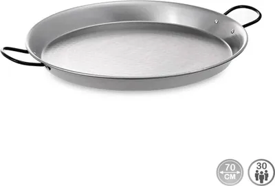 Image de Plaque Paella Acier Poli Grande Capacité, Cuisson Uniforme - Vaello