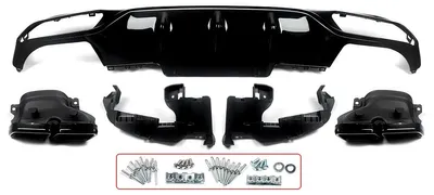 Obrázek produktu pro Zadní difuzor, vzhled AMG E63, přímá náhrada, lesklá černá barva