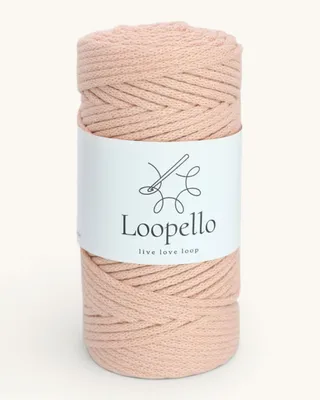 Obrázek produktu pro Loopello bavlněný provázek, průměr 3 mm, délka 100 m – lososová barva