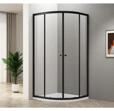 Obrázek produktu pro ARLETA BLACK Čtvrtkruhový sprchový kout 900x900 mm, čiré sklo