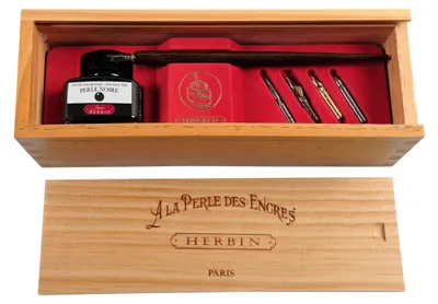 Produktbild von Jacques Herbin 27009T - Geschenkset aus Holz ''La perle noire'', ideal für Kalligraphie, 1 Set