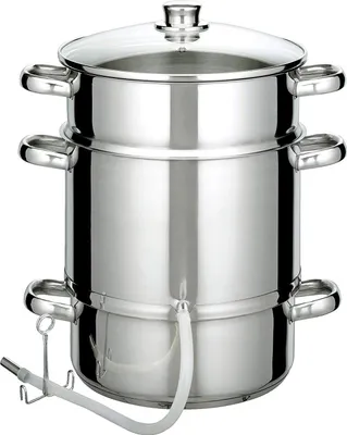 Dampfentsafter 26 cm Edelstahl, 8,0 l, inkl. Glasdeckel, silber