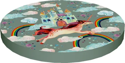Produktbild von Bertoni RING, Rundes Stuhlkissen, Dekoratives wasserfestes Sitzkissen mit Muster, 40 cm x 4 cm RAINBOW