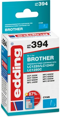 Produktbild von Tintenpatrone kompatibel mit Brother LC1240 cyan Packung mit 12 Stück