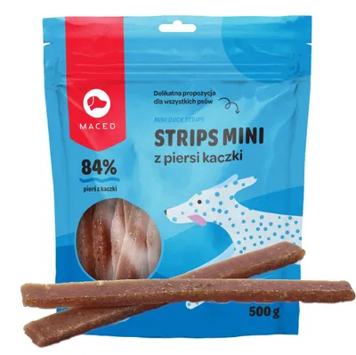 Zdjęcie produktu dla Maced Miękki Przysmak Dla Psa Strips Mini Paski Z Piersi Kaczki 500g