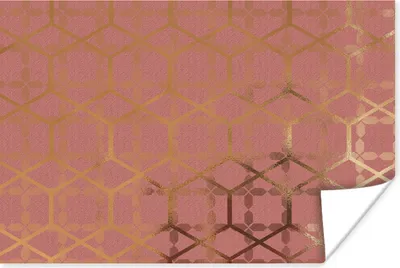 Produktbild von MuchoWow® Poster Muster - Luxus - Gold - Rosa 120x80 cm - Bilder