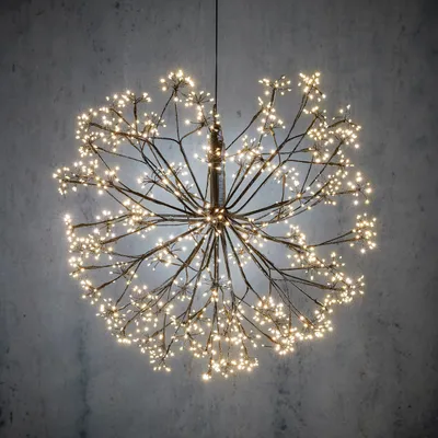 Image de Luca Lighting Lumières de Noël en forme de boule avec des ampoules LED blanc chaud - Ø60 cm - Noir