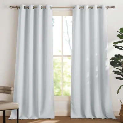 Produktbild von Verdunkelungsvorhänge mit Ösen 2er Set 230 x 140 cm Grau-weiß