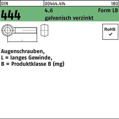 Produktbild von Augenschraube DIN 444 Form LB LBM 16 x 120 4.6 galvanisch verzinkt