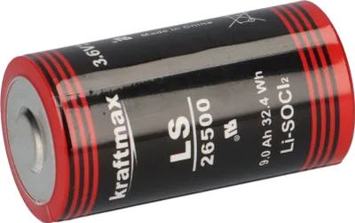 A single battery is shown against a white background.